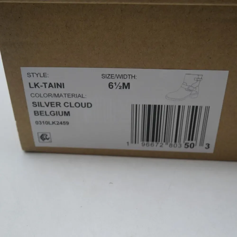 NEW Lucky Brand Women's 6.5 Taini Moto Lug Sole Booties Silver Cloud Brown - Picture 9 of 9